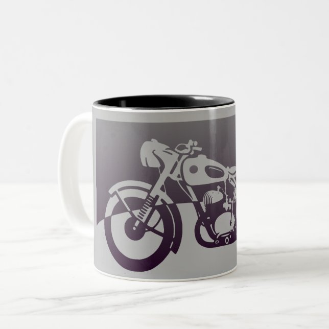 2 Couleurs Tasse vintage de moto (Devant gauche)