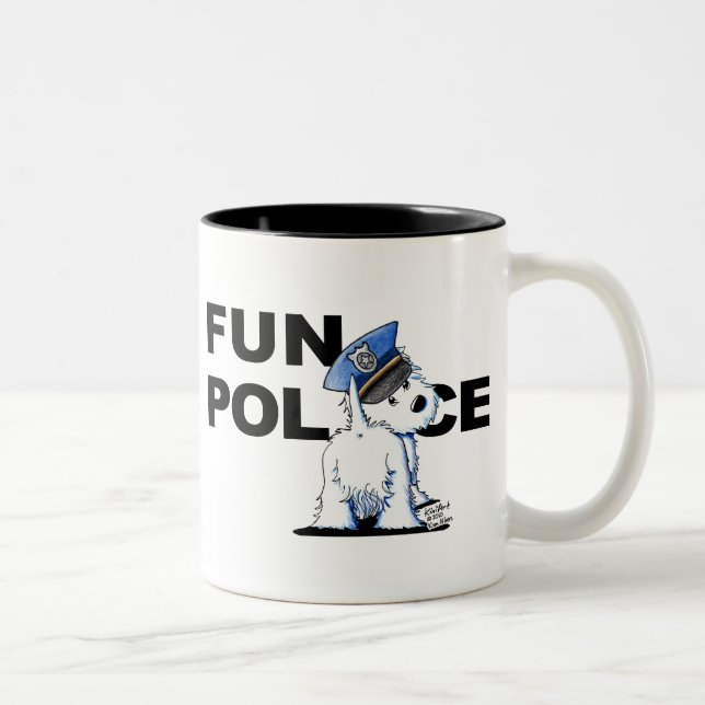 2 Couleurs Tasse Westie FUN POLICE (Droit)