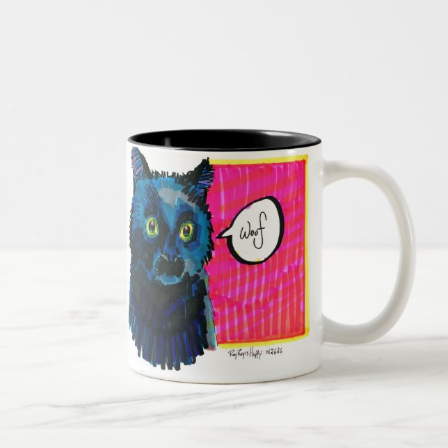 2 Couleurs Tasse Woof (Droit)
