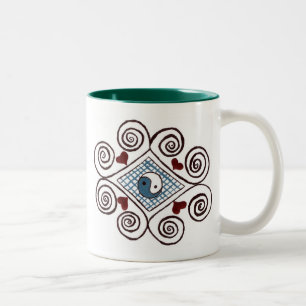 2 Couleurs tasse ying de yang