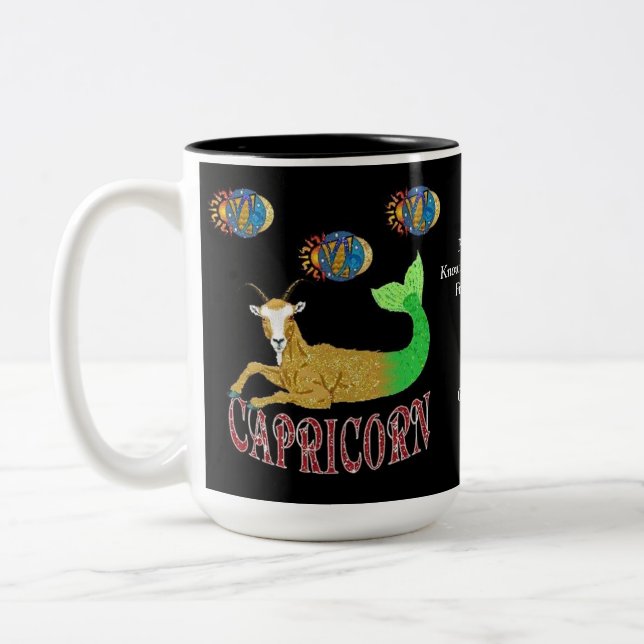 2 Couleurs Tasse Zodiaque Signe de Naissance Capricorne (Gauche)