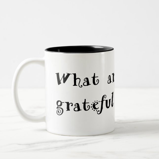 2 Couleurs texte de noir de tasse de gratitude (Gauche)