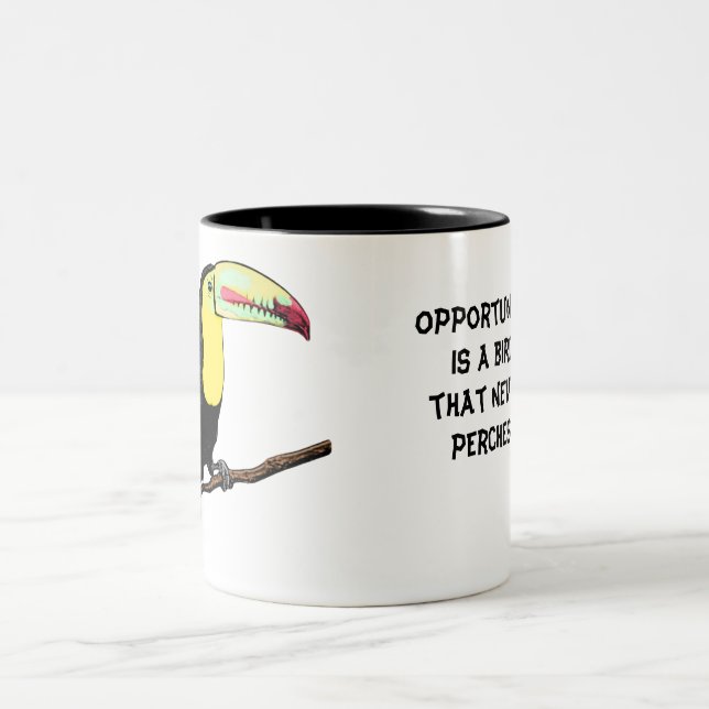 2 Couleurs Toucan oiseau tasse Editable (Centre)