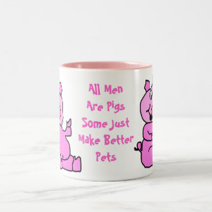 2 Couleurs "Tous les hommes sont tasse en céramique de porc