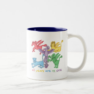 2 Couleurs "Toutes les années…" Tasse à deux tons (bleu