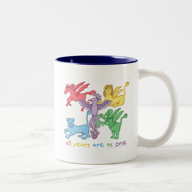 2 Couleurs "Toutes les années…" Tasse à deux tons (bleu (Droit)