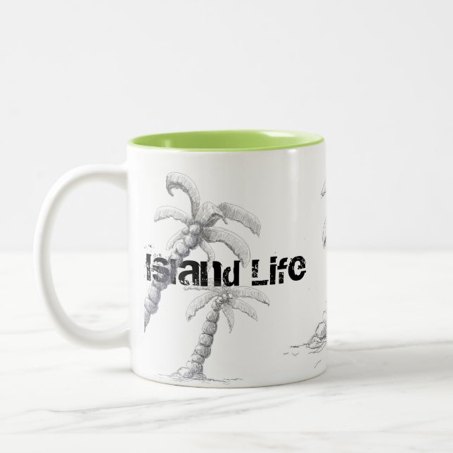 2 Couleurs Tranquilo - tasse de palmier de la vie de plage (Gauche)