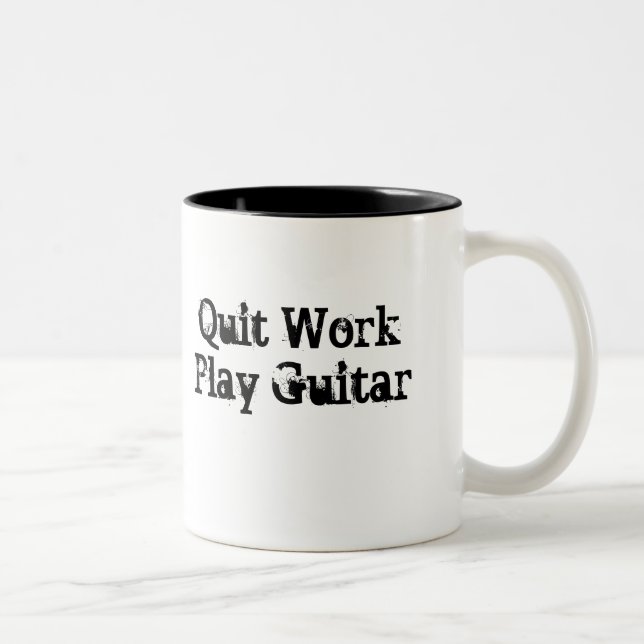 2 Couleurs Travail stoppé, tasse de café de guitare de jeu (Droit)