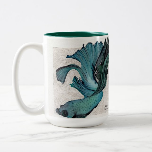 2 Couleurs Turquoise Betta Fish Personnalisez la grande tasse (Gauche)