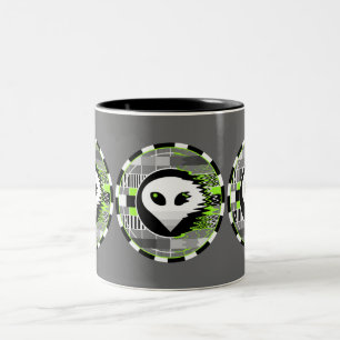 2 Couleurs TV Alien Tasse ronde gris
