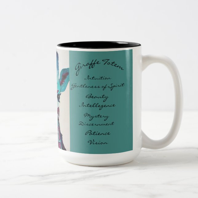 2 Couleurs Un d'une tasse de café aimable de totem de girafe (Droit)