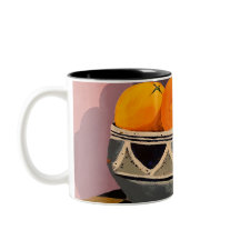 Une magnifique tasse à la peinture orangée