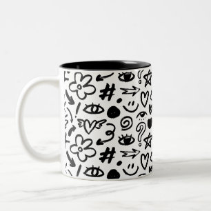 2 Couleurs Une tasse avec un beau design moderne en noir et b