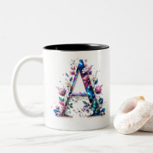 2 Couleurs Une tasse de café - Design floral pour le don