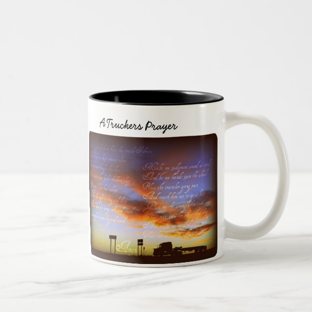 2 Couleurs Une tasse de prière de camionneurs (Droit)