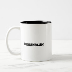 2 Couleurs Une tasse élégante qui a "URBANGLAN" FONT DESIGN