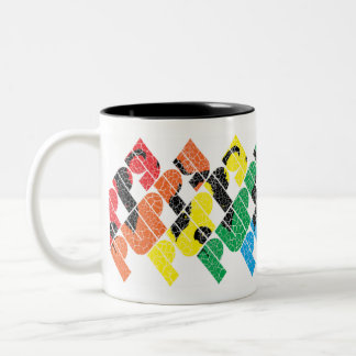 2 Couleurs Une tasse vintage de chiot de style des années 70