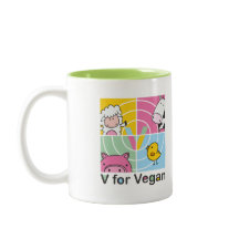 V pour la tasse végétalienne