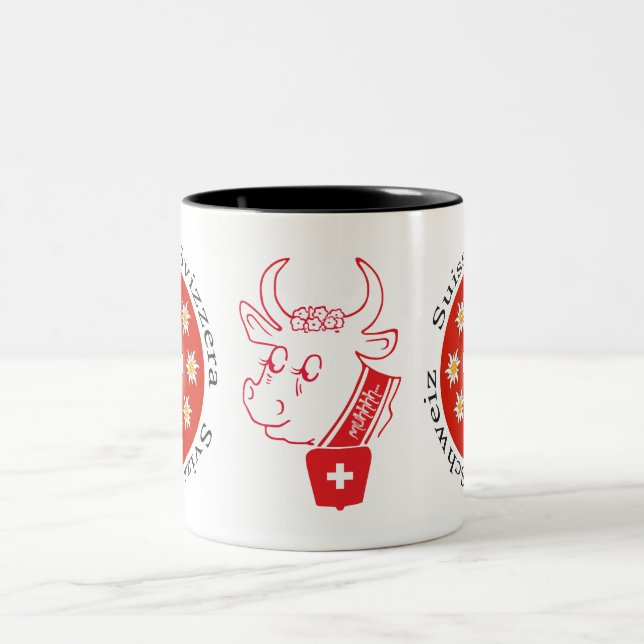 2 Couleurs Vache de Suisse tasse (Centre)