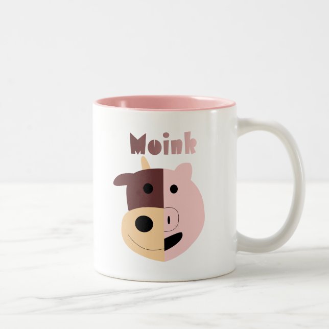 2 Couleurs Vache + Tasse de café de porc = de Moink (Droit)