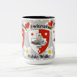 2 Couleurs Valais/Valais Suisse/Suisse tasse