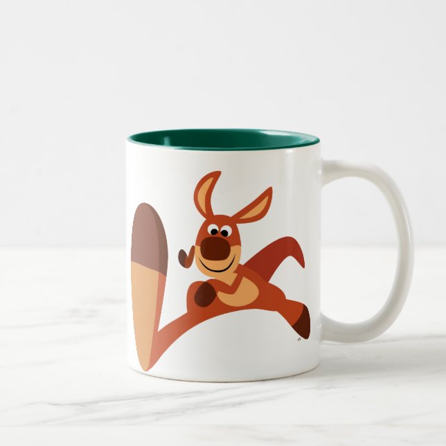 2 Couleurs "Venant ! !" Tasse mignonne de kangourou de bande (Droit)