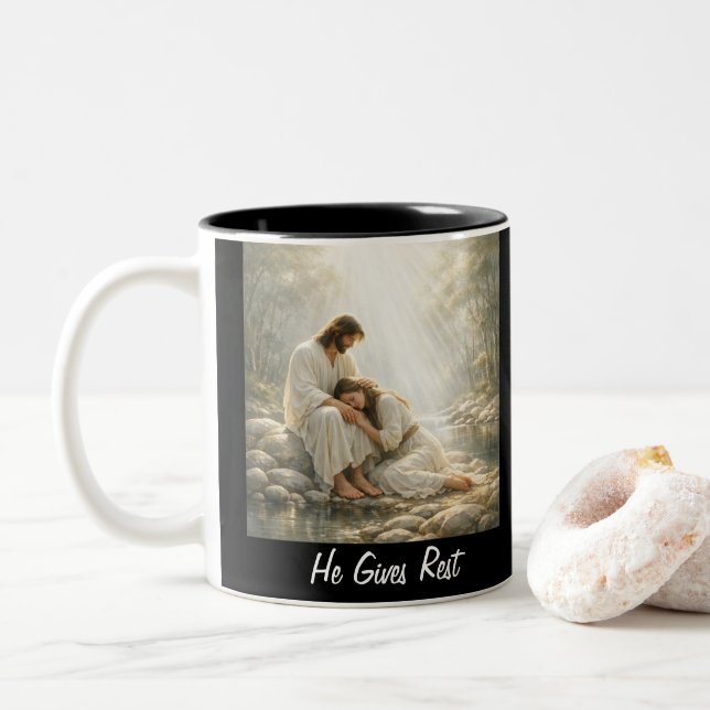 2 Couleurs Venez à Moi et Reposez-vous - Tasse (Avec donut)