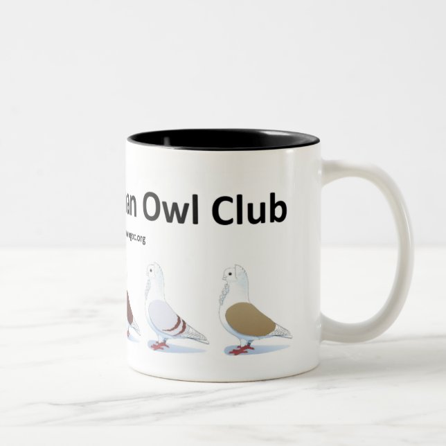2 Couleurs Vieille tasse allemande de club de hibou (Droit)