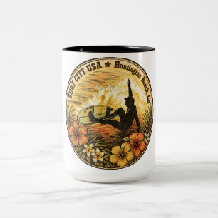2 Couleurs VILLE DE SURF USA - Tasse