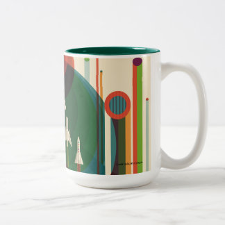 2 Couleurs Visite grande - tasse à deux tons de rétro de la