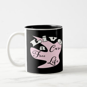 2 Couleurs Vivez une vie sans souci tasse à café