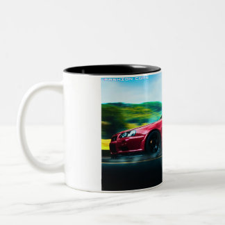 2 Couleurs Voiture de sport des années 2000 sur tasse à café