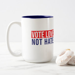 2 Couleurs Votez l'amour pas détester la tasse à café à deux