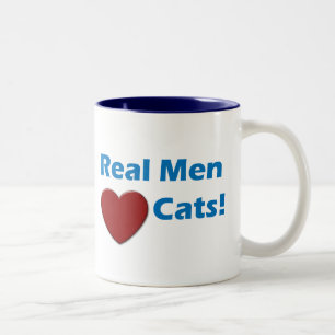 2 Couleurs Vraie tasse de chats d'amour d'hommes