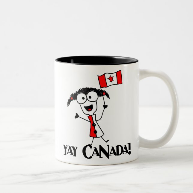 2 Couleurs Yay Canada ! Tasse (Droit)