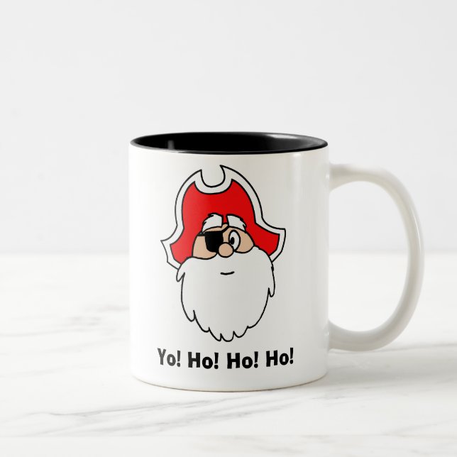 2 Couleurs Yo ! Ho ! Ho ! Ho ! Tasse de pirate de Père Noël (Droit)