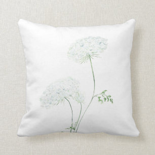 2 coussin d'aquarelle blanc en dentelle Queen Anne