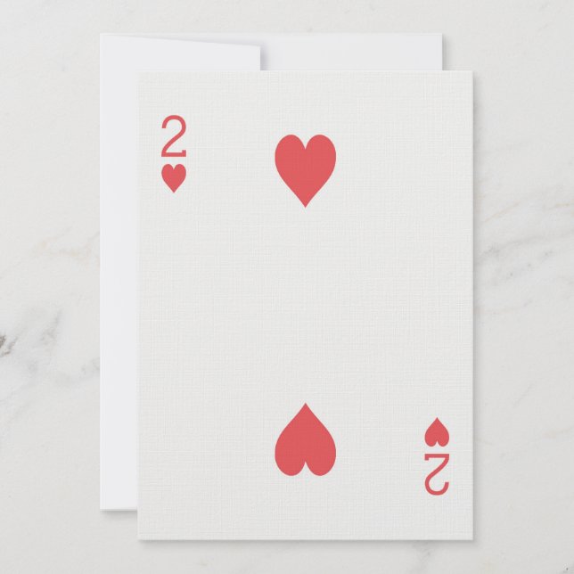 2 de Cœurs Carte à Jouer Mariage (Devant)