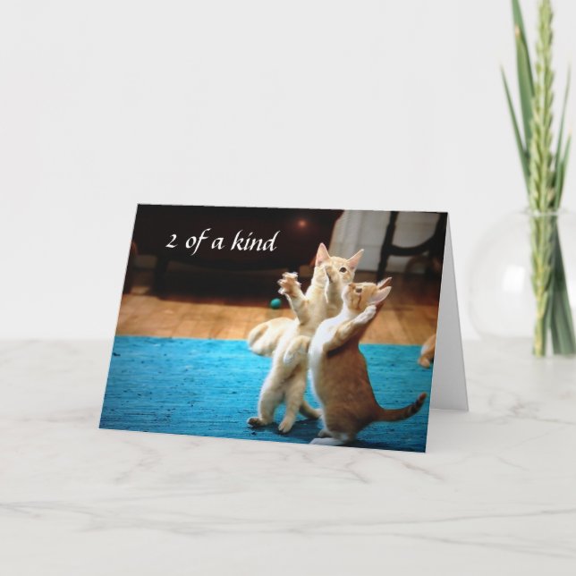 "2 D'UN TYPE" TWIN CHRISTMAS GREETING CARTE (Devant)