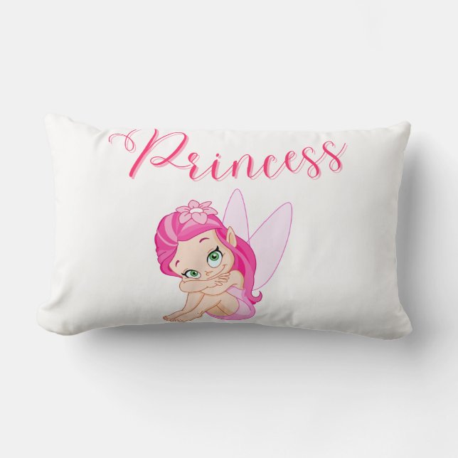 2 En 1 Rose Princesse Fairy Lumbar Coussin (Recto)