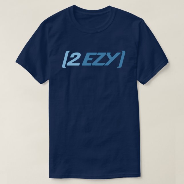 2 EZY logo homme bleu sur t-shirt de la marine (Design devant)