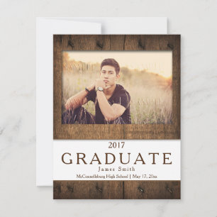 #2 Faire-part de graduation en bois de grange rust