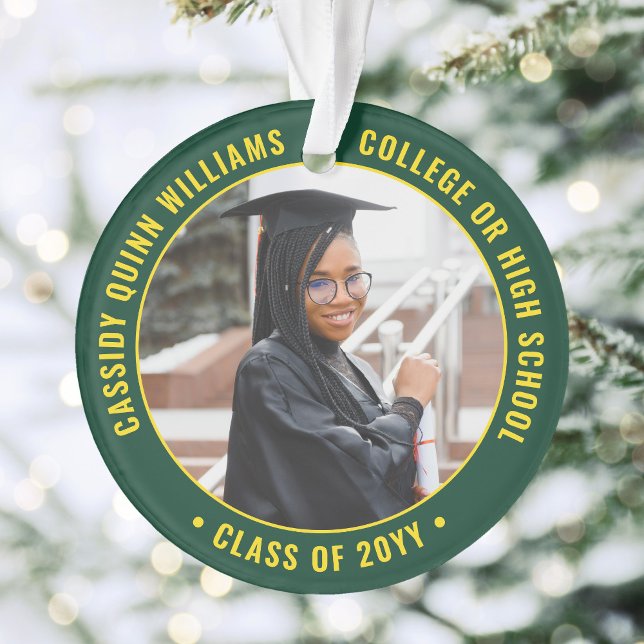 2 Graduation Photo Vert moderne Or Jaune (Créateur téléchargé)