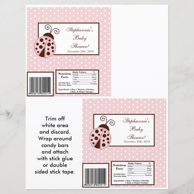 2 Héroshey's Grand Barre Wrapper rose Ladybug (Devant)