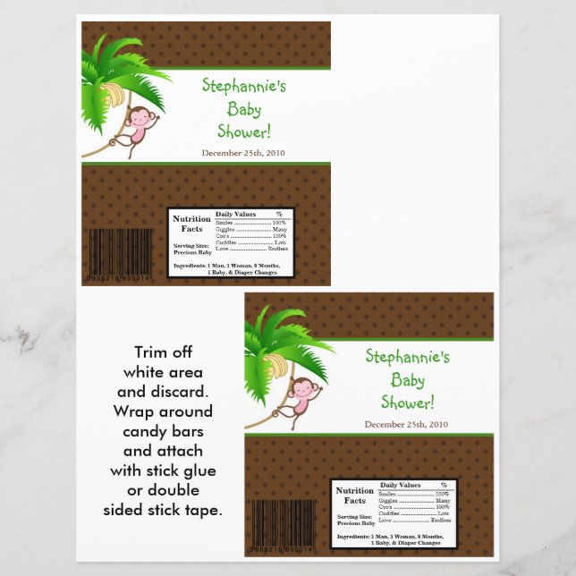 2 Hershey's Grand Bar Wrapper Singe Swing Jungle (Devant)