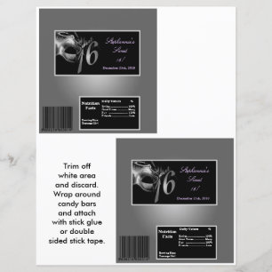 2 Hérshey's Grand Bar Wrapper Sweet 16 Silver