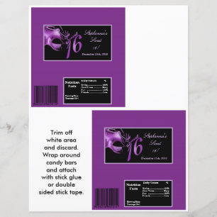 2 Hérshey's Grand Bar Wrapper Sweet 16 Violet
