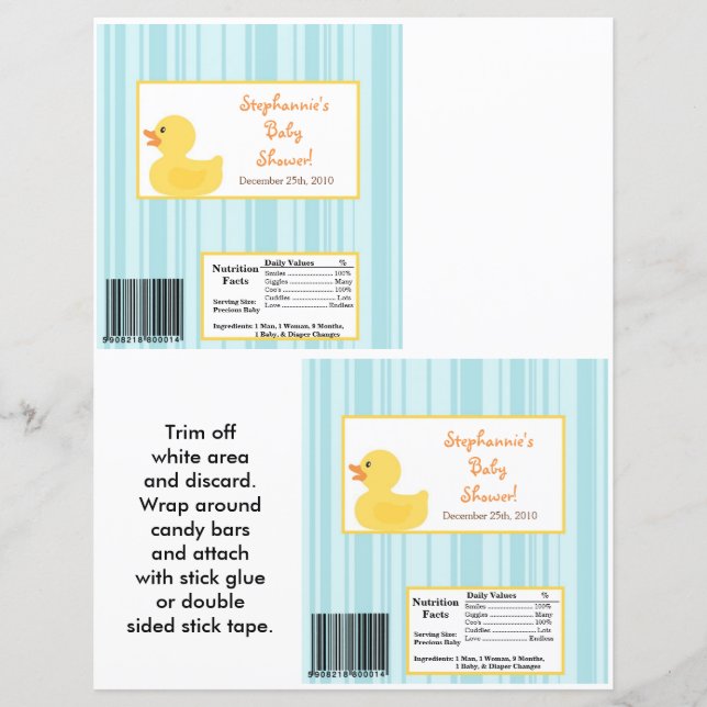 2 Hershey's Grand Barre Wrapper Rubber Ducky Bubbl (Devant)