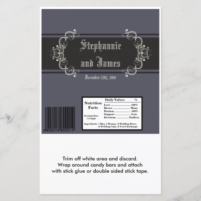 2 Hershey's Large Bar Wrapper Black Cravate Affair (Devant)