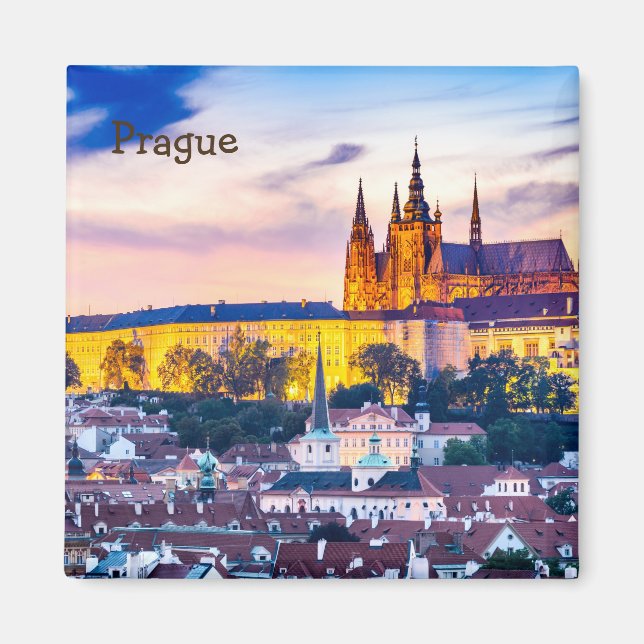2 Inch Square Magnet Prague (Devant)